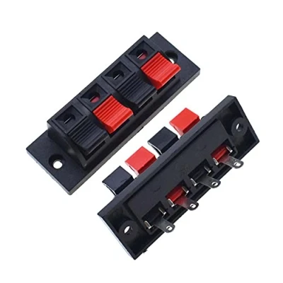 Image of Reland Sun 2pcs 2/4/6 Way Spring Speaker Terminal Clip Push Release Connector Audio Cable Terminals Strip Block (MP4 1 4P)