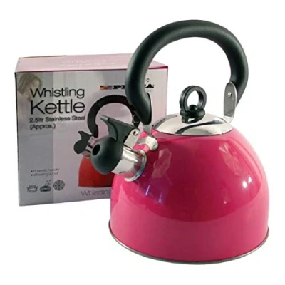 Image of Whistling Kettle 2.5 Litre Stainless Steel Pink