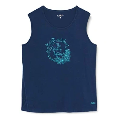 Image of CMP Women&#039;s T Shirt Smanicata In Bamboo Elasticizzato, Blue, D40