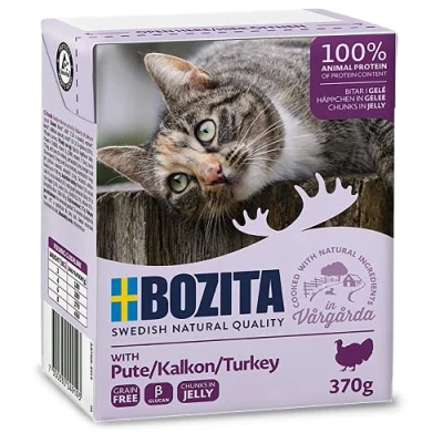 Image of 16 x 370g with Turkey Chunks in Jelly Saver Pack Bozita Wet Cat Food