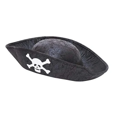 Image of Bristol Novelty BH561 Pirate Hat Black Childs, Unisex, One Size