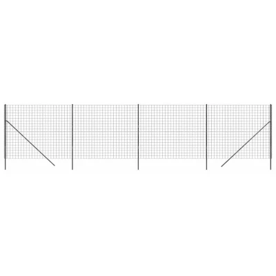 Image of vidaXL Wire Mesh Fence Anthracite 2.2x10 m Galvanised Steel