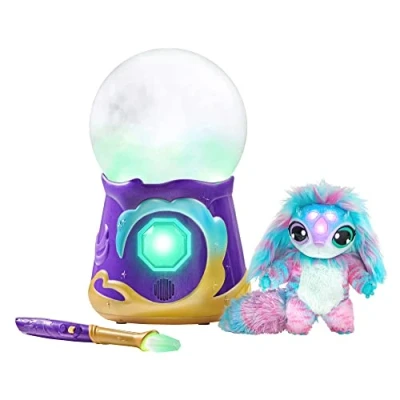 Image of Magic Mixies Magical Misting Crystal Ball with Interactive Plush Toy for ages 5+, and 80+ Sounds Reactions, Blue, 8 inch