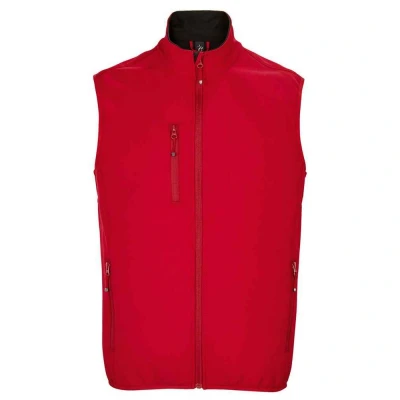 Image of SOLS Mens Falcon Softshell Recycled Body Warmer (Pepper Red) Size Small