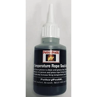 Image of PPUK High Temperature Stove Rope Adhesive 50ml Bottle Black or White Glue (50ml Black)