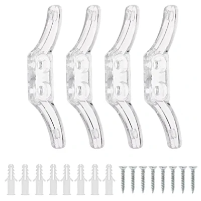 Image of Create idea 10PCS Blinds Cord Cleats Transparent Plastic Rope Winders with Screws for Window Curtains Sun Shades Ropes