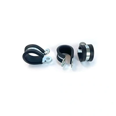 Image of 18x Simply Pack of 10 22mm Zinc Plated Mild Steel &amp;Edpm Rubber P Clip S 22 PC