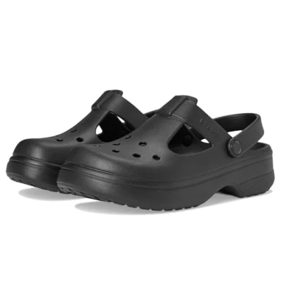 Image of Crocs Classic MARY JANE Unisex Pool slides for kids, Size: 5, Black Synthetics