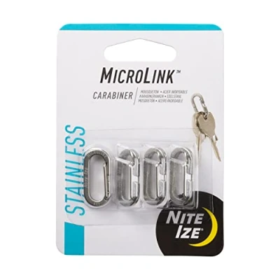 Image of Nite Ize MicroLink Carabiner Stainless Steel 4 Pack
