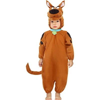 Image of Funidelia Scooby Doo Costumes for Babies OFFICIAL baby Scooby, Cartoons kids, accessory fancy dress &amp; props Halloween, carnival parties Size 0 6 months Brown