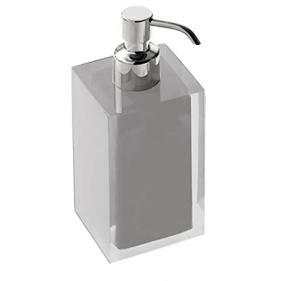 Image of Gedy Bathroom Soap Dispenser, Resin, Grey (Silver), 16.2 x 7 cm