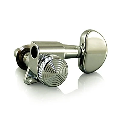Image of VANSON Tuners/Machine Heads V03SP Nickel LOCKING (3 a side) 19:1 Gear Ratio forLes Paul, SG, ES, PRS, Schecter, Ibanez (Nickel)