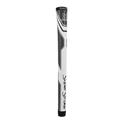 Image of SuperStroke Traxion Tour Golf Club Grip, White/Gray (Midsize) Advanced Surface Texture That Improves Feedback and Tack Extreme Grip Provides Stability Even Hand Pressure