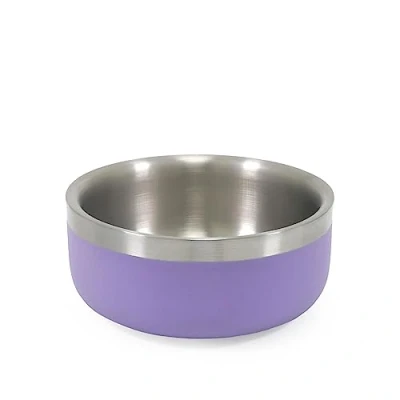 Image of Rosewood Premium Double Wall Stainless Steel Pet Food Shallow Bowl 350ml Lilac