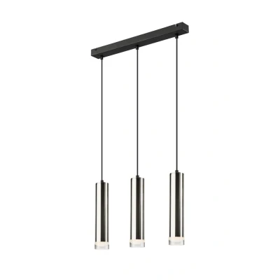 Image of Diego Bar Pendant Ceiling Light Chrome, 3x E27
