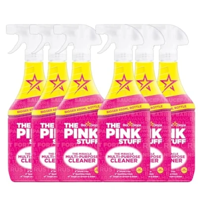Image of Stardrops The Pink Stuff Miracle Multi Purpose Cleaner Spray, 850ml, Pack of 6, Tough on Grease &amp; Grime, Streak Free