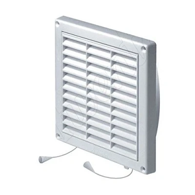 Image of Wall Ventilation Grille Duct Cover with Net Pull Cord and Closure 200 x mm