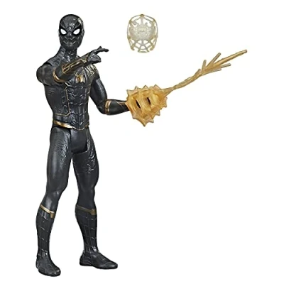 Image of Spider Man Marvel 15 Cm Mystery Web Gear Black and Gold Suit, 1 Armor Accessory Character Accessory, Ages 4 Up
