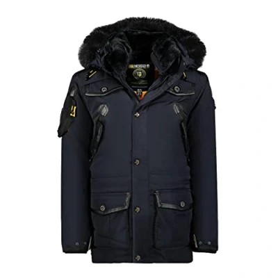 Image of Geographical Norway FVSB Men&#039;s Warm Winter Jacket Parka Outdoor ACORE Ski Luxury, Navy Blue, M