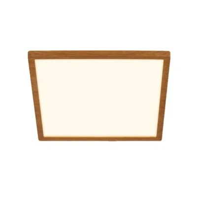 Image of BRILONER LED Ceiling lamp with indirect Light, Flat, Warm White lamp, Living Room Panel, Kitchen Bedroom 29x29x3 cm, Wooden Frame