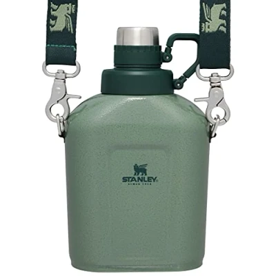 Image of STANLEY Legendary Classic Canteen Water Bottle 1.1 QT Stainless Steel with Strap and Leakproof Lid Dishwasher Safe BPA Free