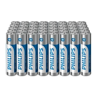Image of Philips Ultra AAA Alkaline Batteries Reliable for Remotes, Toys and Small Gadgets, Pack of 40