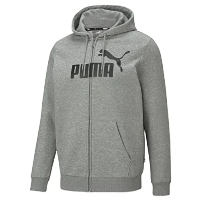 Image of Puma BIG LOGO Hoodie Zipup sweatshirt, Men&#039;s, Size: Small, Medium gray heather