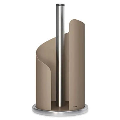 Image of Stardis Kitchen Roll Holder Stainless Steel Matt Coated Diameter 15 cm taupe