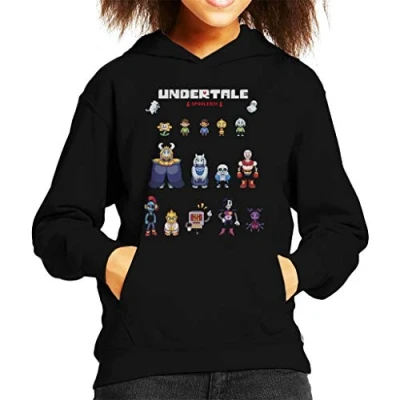 Image of Cloud City 7 Undertale Spoilers Kid&#039;s Hooded Sweatshirt Black