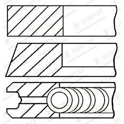 Image of 5892857, 5892858 Piston Ring Kit GOETZE ENGINE 08 145100 10 65mm