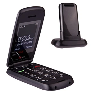 Image of TTfone Star Big Button Simple Easy To Use Flip Mobile Phone Pay As You Go (Giff Gaff PAYG, Grey)