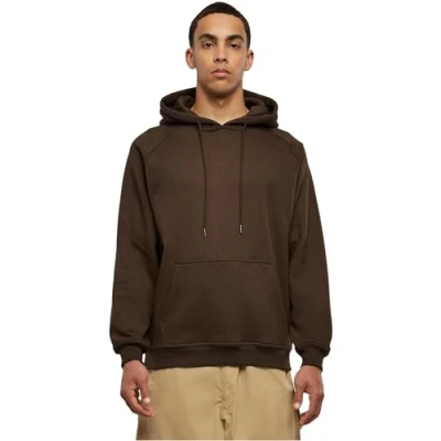 Image of Urban Classics Blank Hoody Sweatshirt, Men&#039;s, Size: Small, Brown
