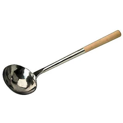 Image of JADE TEMPLE Soup Ladle for Woks, Round, Stainless Steel, Silver, Länge 47 cm
