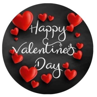 Image of Ronnies Bakery Company Valentines Day Hearts Edible Cake Topper 7.5&#039; Wafer Paper Toppers Birthday Cakes