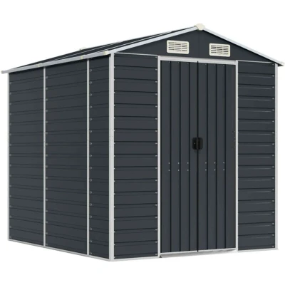 Image of vidaXL Garden Shed Anthracite 191x215x198 cm Galvanised Steel