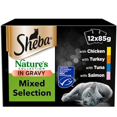 Image of SHEBA Natures Collection Cat Pouches Mixed Selection in Gravy 4x12x85g pack