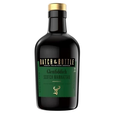 Image of Batch &amp; Bottle Glenfiddich Scotch Whisky Manhattan Cocktail, 50cl 30% ABV (6 serves per bottle)