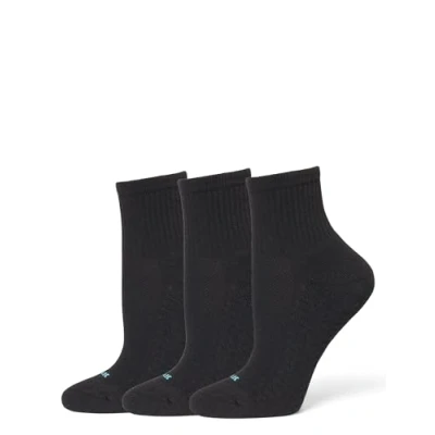 Image of HUE Women&#039;s Air Sport 3 Pair Pack Mini Crew Socks, Black, One Size