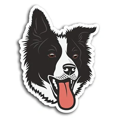 Image of 2 x 10cm Fun Border Collie Sheep Dog Vinyl Stickers Sticker Laptop #19582 (10cm Tall)