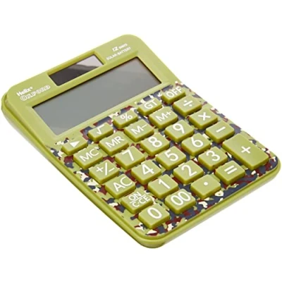 Image of Helix Oxford Camo Basic Calculator Green