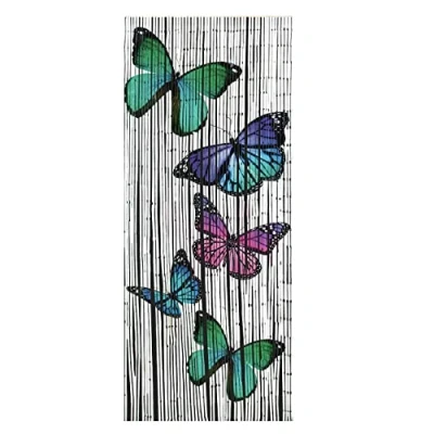 Image of Maximex Bamboo Curtain, Beautiful Butterfly 65 Strands of Sustainable Bamboo, Includes Insect Screen, Folds Space, 90 x 200 cm