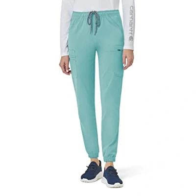 Image of Carhartt Women&#039;s Cargo Jogger Scrub Pant Medical, Aqua Sea, XL Petite