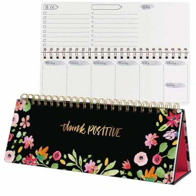 Image of SIGEL JP100 Jolie Weekly diary undated Flower Love 100 g/m² 30 x 11,4 cm hardcover 124 pages Black, Green, Pink