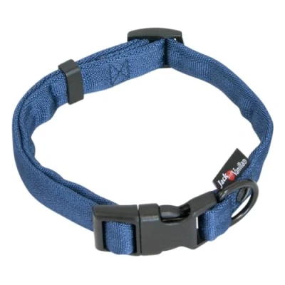Image of JACK AND VANILLA, Comfort Tube Nylon Dog Collar, Blue, Size 20 mm x 31 47 cm