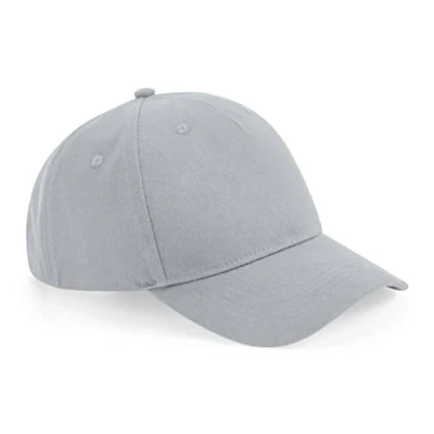 Image of Beechfield B62N Organic Cotton 5 Panel Cap Light Grey
