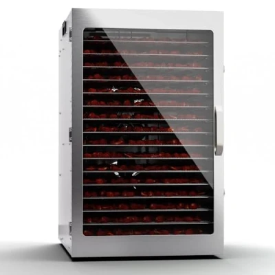 Image of Klarstein dehydrator, dehydrator for Vegetables, Fruit, Meat, 1500 W Stainless Steel Drying Machine with 16 Metal grids, H 24 Timer &amp; Touch Display,Food