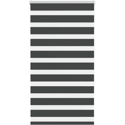 Image of vidaXL Zebra Blind Black 70x150 cm Fabric Width 65.9 Polyester
