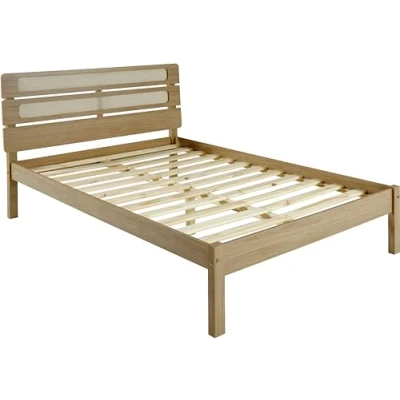 Image of Seconique Santana 5&#039; Bed in Light Oak/Rattan Effect King Size