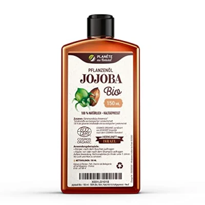 Image of Organic Jojoba oil 150 ml Pure &amp; Natural Cold Pressed