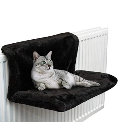 Image of Petlicity Warm and Cosy Pet Cat Dog Radiator Bed (Black)